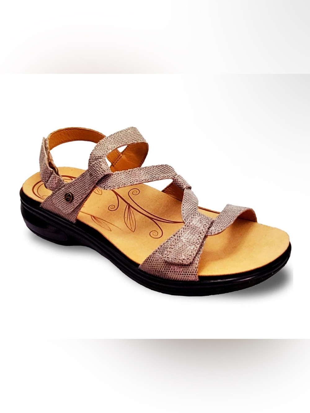 Revere Emerald Adjustable Sandals Champagne Angle Women's Size 8 M Shoes